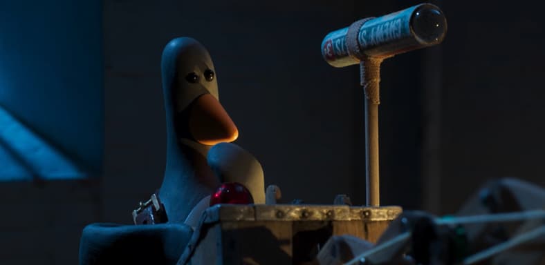 Feathers McGraw considers his next move in Wallace & Gromit: Vengeance Most Fowl (2024), Aardman Animations