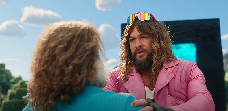 Jason Momoa says "Vaya con Dios" to Jack Black in A Minecraft Movie (2025), Legendary Pictures