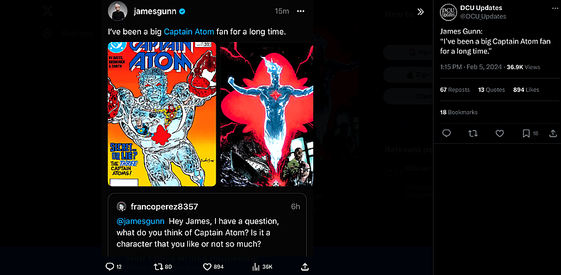 Screenshot-DCU Updates-JamesGunn Threads