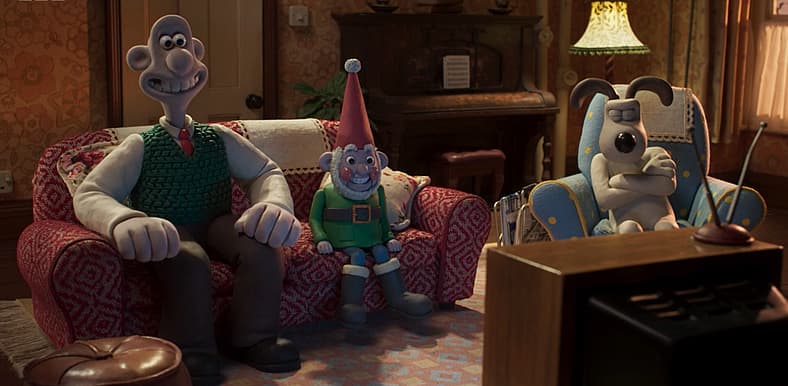 Wallace and Norbot are delighted by publicity while Gromit isn't in Wallace & Gromit: Vengeance