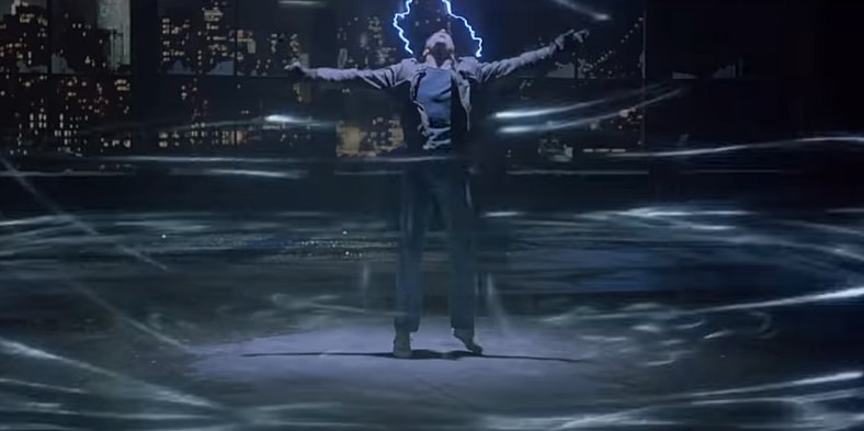 Christopher Lambert feels the power as Connor MacLeod in Highlander (1986), 20th Century Fox