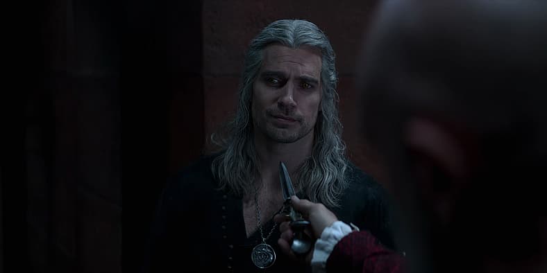 Geralt interrogated by Dijkstra in The Witcher Season 3 Episode 6 (2023), Netflix