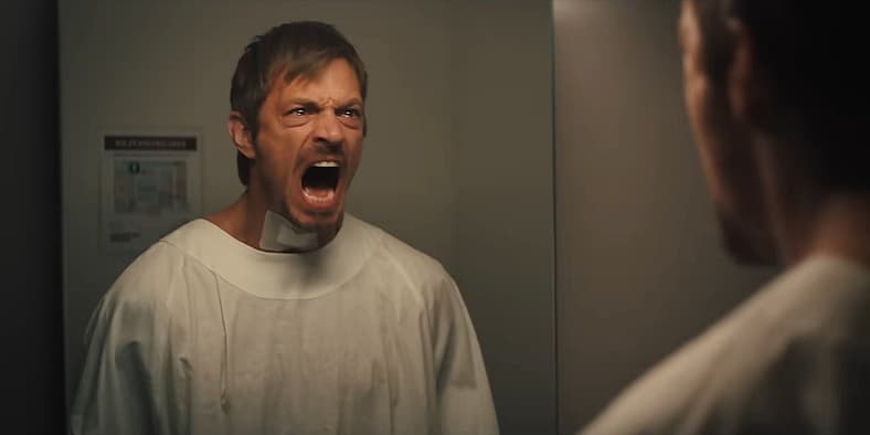 Joel Kinnaman as Brian Godlock in Silent Night (2023), Lionsgate