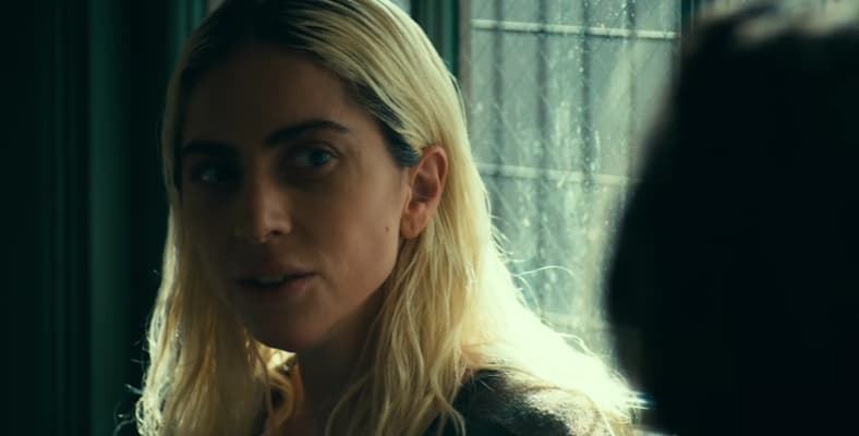 Harleen (Lady Gaga) has a story for Arthur (Joaquin Phoenix) in Joker: Folie à Deux (2024), Warner Bros. Pictures