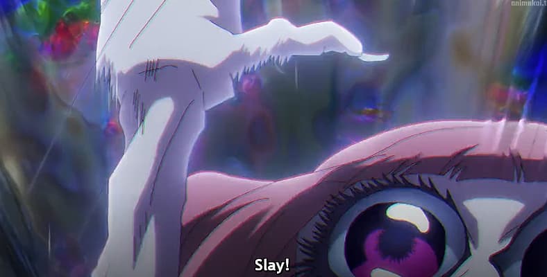 Kirika-chan launches attack at Soji Enishiro in Dead Account Season 1 Episode 4 "The Worst Trio
