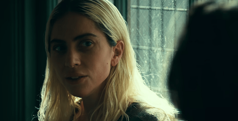 Harleen (Lady Gaga) has a story for Arthur (Joaquin Phoenix) in Joker: Folie à Deux (2024), Warner Bros. Pictures