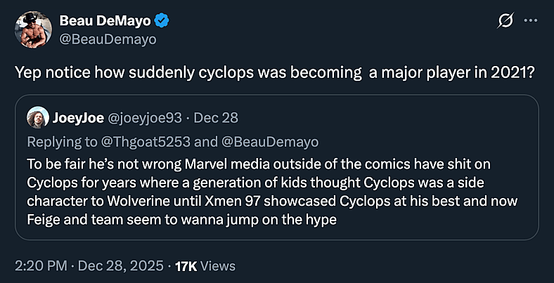 Former 'X-Men '97' showrunner Beau DeMayo weighs in on Cyclops' depiction in 'Avengers: Doomsday'.