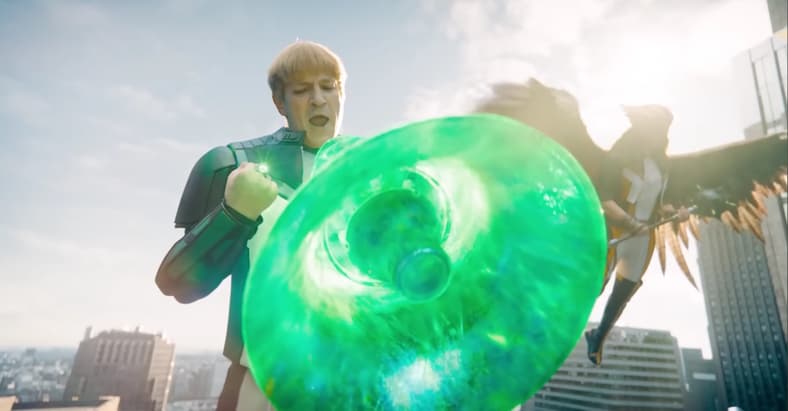Guy Gardner (Nathan Fillion) has something to say to Metropolis in Superman (2025), DC Studios