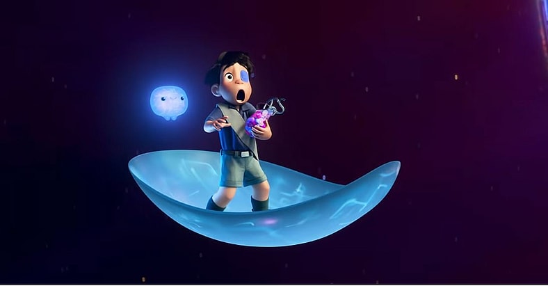 Elio (Voiced by Yonas Kibreab) gets abducted by aliens in Elio (2025), Pixar Animation Studios