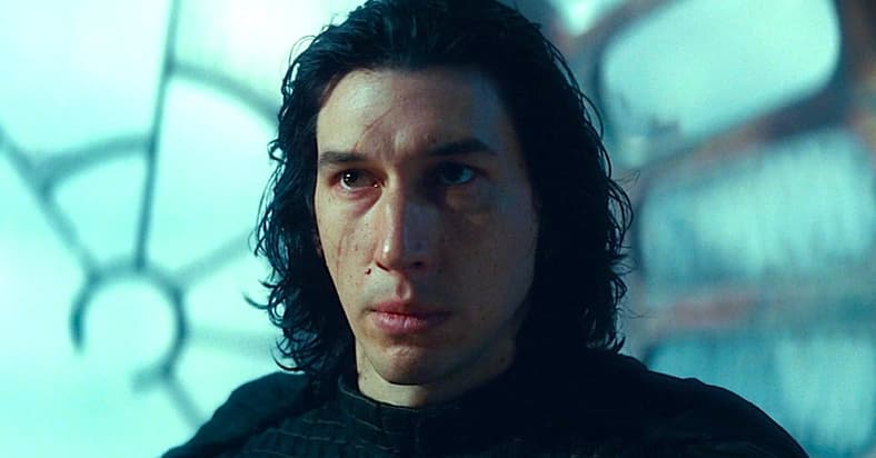 Kylo Ren (Adam Driver) confronts Rey Palpatine (Daisy Ridley) in Star Wars Episode IX: The Rise of Skywalker (2019), Lucasfilm Ltd.
