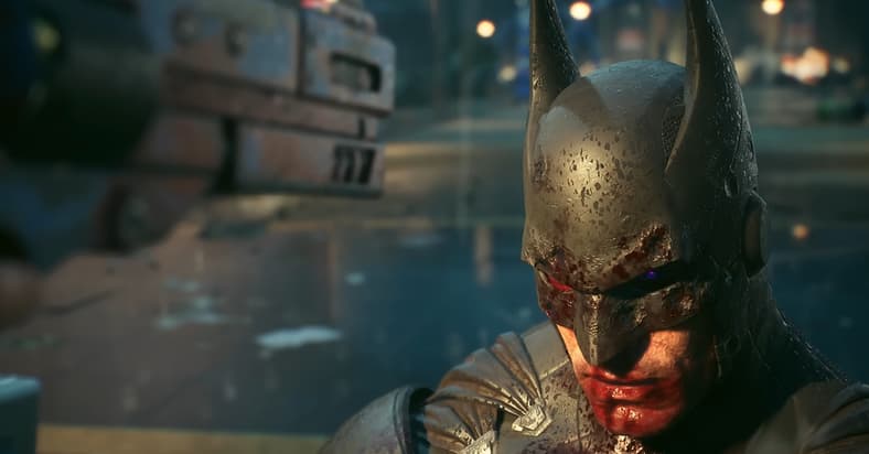 Batman (Kevin Conroy) at mercy of Harley Quinn (Tara Strong), Suicide Squad: Kill the Justice