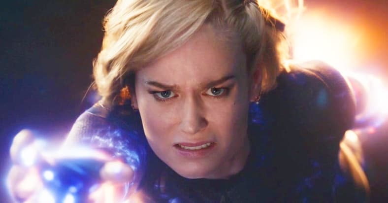 Captain Marvel tries and fails to rescue Monica Rambeau from the multiverse in The Marvels (2023)