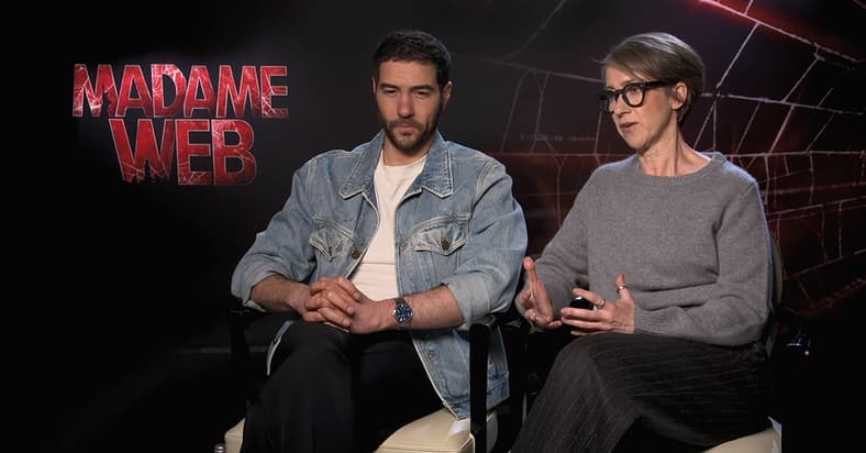 Madame Web star Tahar Rahim (Ezekiel Sims) and director S.J. Clarkson in interview