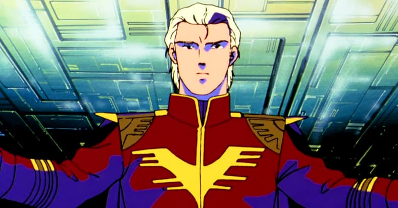 Amuro Ray (Toru Furuya) captures Char Aznable's (Shuichi Ikeda) escape pod in Mobile Suit Gundam: Char's Counterattack (1988), Sunrise