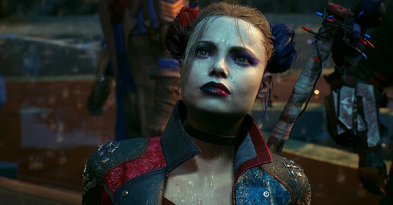 Harley Quinn (Tara Strong) loses confidence in the team at Braniac's takeover in Suicide Squad