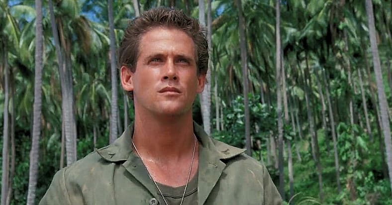 Joe Armstrong (Michael Dudikoff) stares down a ninja assassin squad in American Ninja (1985)
