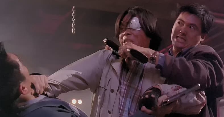 Tequila and Alan fight Mad Dog in Hard Boiled (1992), Golden Princess Film Production