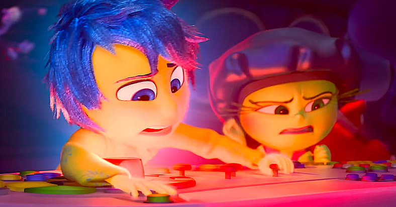Joy and Disgust frantically deal with a simple question in Inside Out 2 (2024), Disney