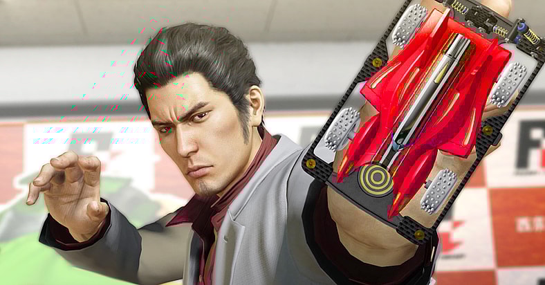 Kiryu (Takaya Kuroda) hits the stock car circuit in Yakuza Kiwami (2017), SEGA