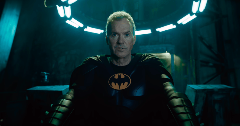Bruce Wayne/Batman (Michael Keaton) is ready to get nuts in The Flash (2023), Warner Bros. Pictures
