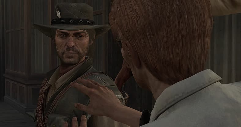 Harold McDougal asks John Marston for help in Red Dead Redemption: Undead Nightmare (2010)