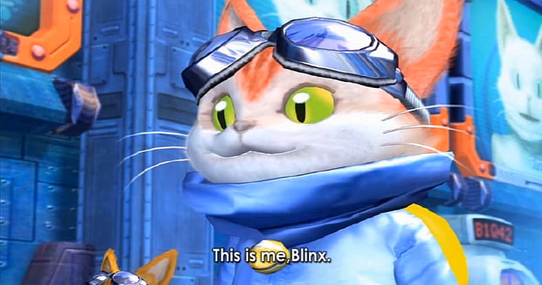 Blinx introduces himself to the player in Blinx: The Time Sweeper (2002), Artoon