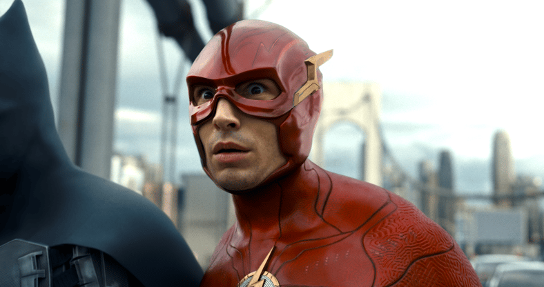 Flash realizes Batman is affected by Wonder Woman's Lasso of Truth in The Flash (2023), Warner Bros.