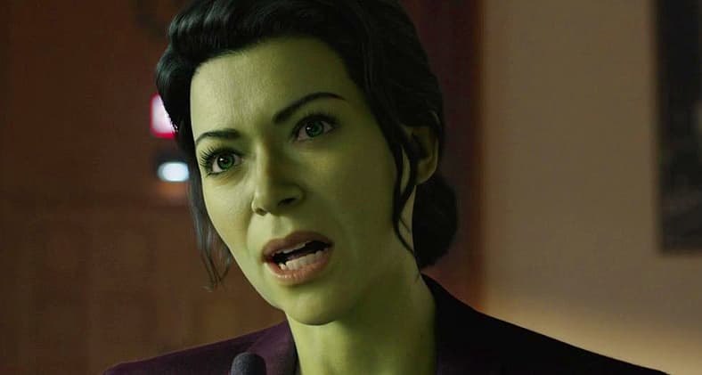 Jennifer Walters (Tatiana Maslany) makes her case against Leap-Frog in She-Hulk: Attorney at Law