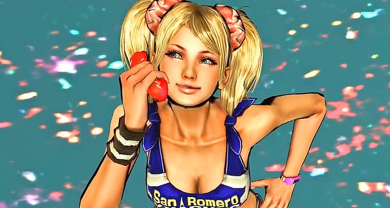 Juliet (Tara Strong) gets a phone call in Lollipop Chainsaw (2012), Kadokawa Games