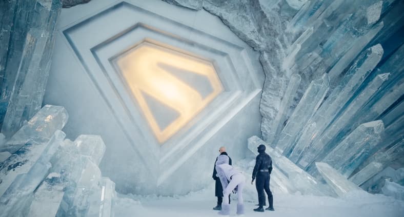 Lex Luthor (Nicholas Hoult), Eve Teschmacher (Sara Sampaio), and Ultraman (TBA) gain access to the Fortress of Solitude in Superman (2025), DC Studios