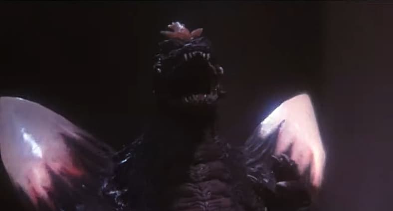 SpaceGodzilla lifts Godzilla in Godzilla vs. SpaceGodzilla (1994), Toho Co. Ltd.