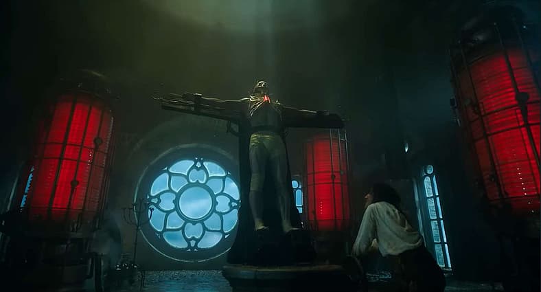 Victor trolls religion in Frankenstein (2025), Netflix
