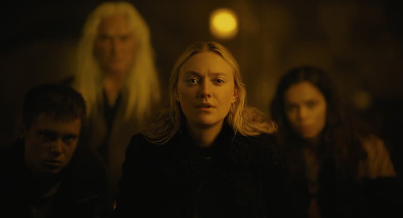 Oliver Finnegan, Olwen Fouéré, Dakota Fanning, Georgina Campbell in Warner Bros. Pictures' THE