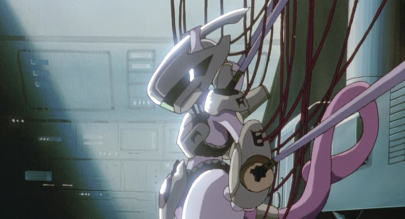 Mewtwo prepares to break out of captivity in Pokémon: The First Movie - Mewtwo Strikes Back (1998)