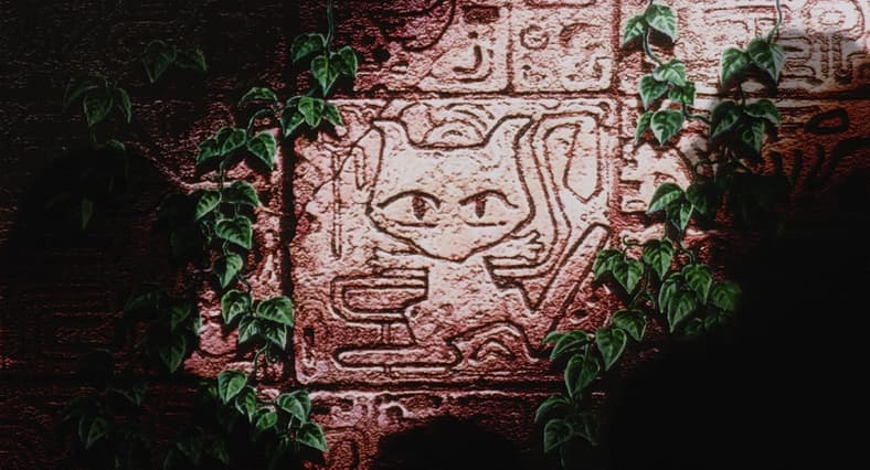 An ancient mural of Mew in Pokémon: The First Movie (1999), Warner Bros. Entertainment
