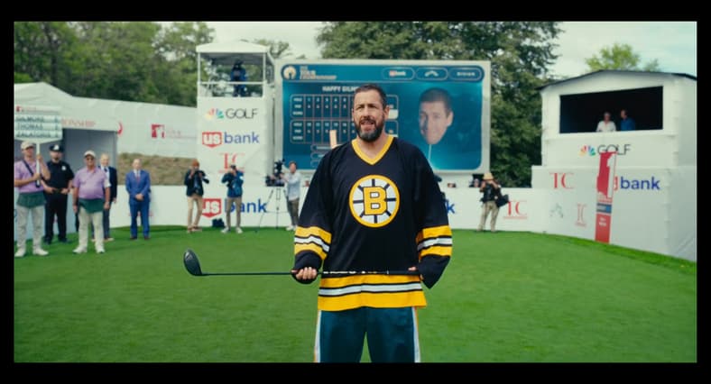 Happy (Adam Sandler) struggles to find his Happy Place in Happy Gilmore 2 (2025), Netflix