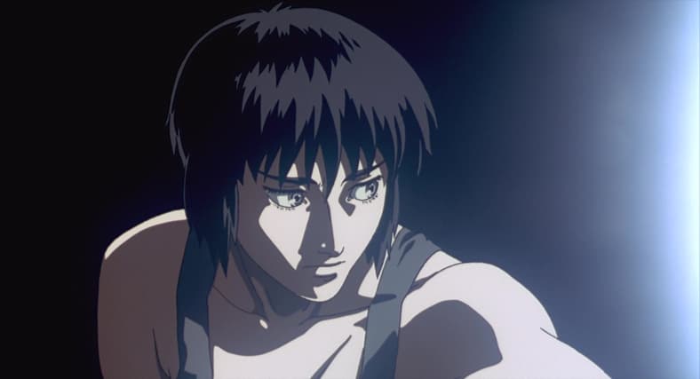 Major Kusanagi (Atsuko Tanaka) awakens to a new day in Ghost in the Shell (1995), Production I.G