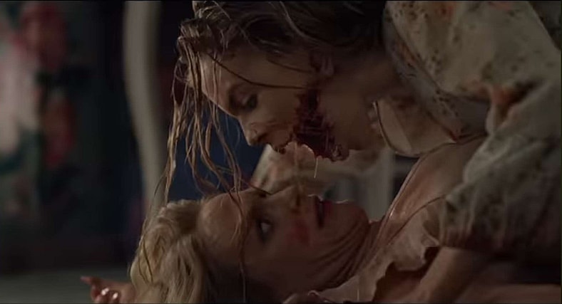 A sociopathic mother (Sophia Heikkilä) finally realizes that her daughter isn't out to screw her in Hatching (2022), Nordisk Film