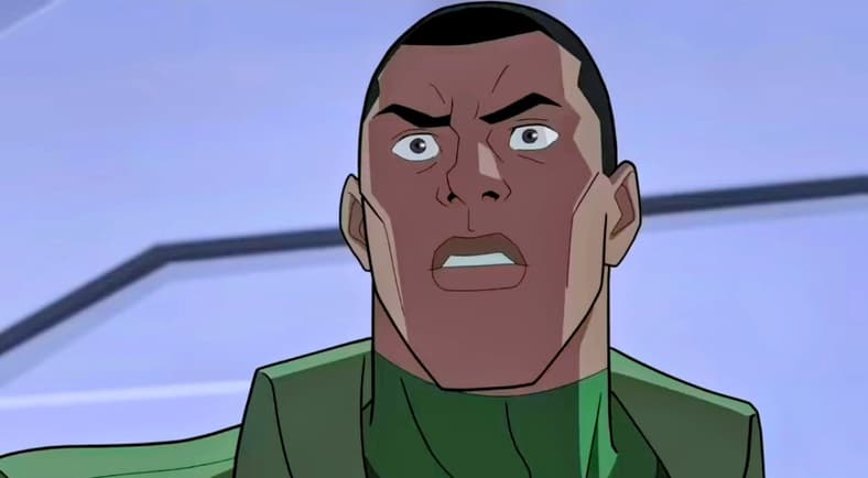 John Stewart (Aldis Hodge) is labeled an intruder in Green Lantern: Beware My Power (2022), Warner Bros Animation