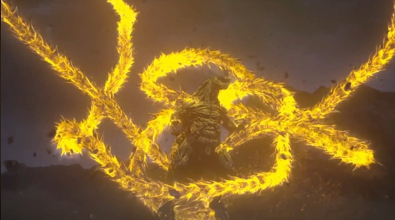 A snakier Ghidorah is back for seconds, starting with Godzilla Earth, in Godzilla: The Planet Eater (2018), TOHO Animation 