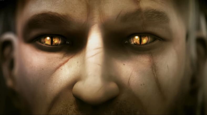 Geralt (Doug Cockle) steels himself for a fight in The Witcher: Enhanced Edition (2008), CD Projekt