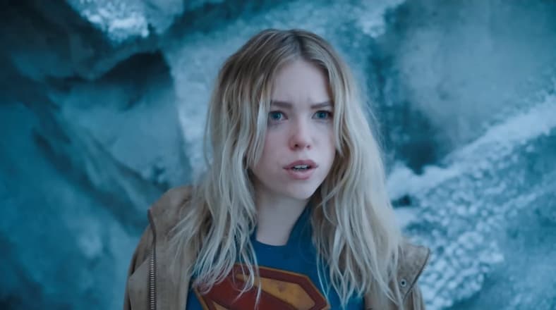 Supergirl (Milly Alcock) stops by the Fortress to pick up Krypto in Superman (2025), DC Studios
