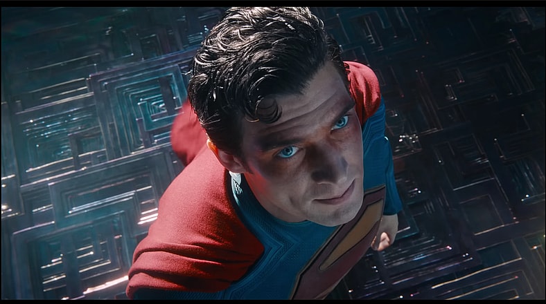 Superman (David Corenswet) wishes Mr. Terrific (Edi Gathegi) good luck in Superman (2025), DC Studios