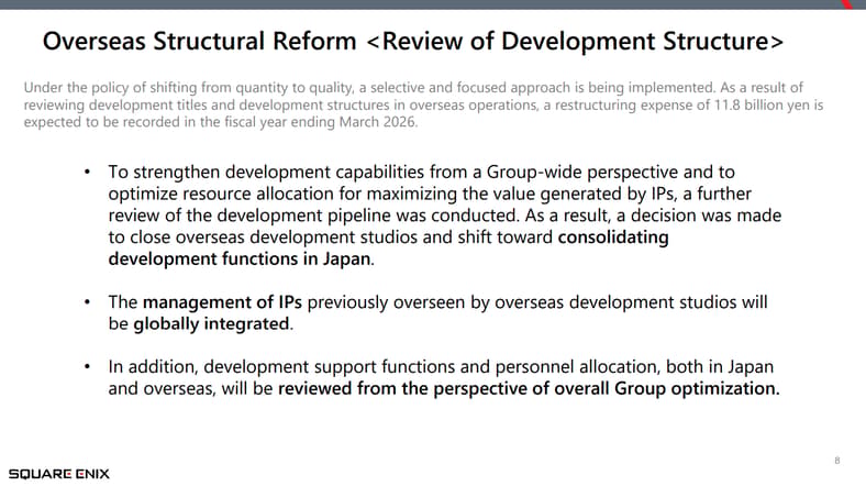 Progress Report on the Medium-Term Business Plan (FY2025/3-FY2027/3) via Square Enix Holdings