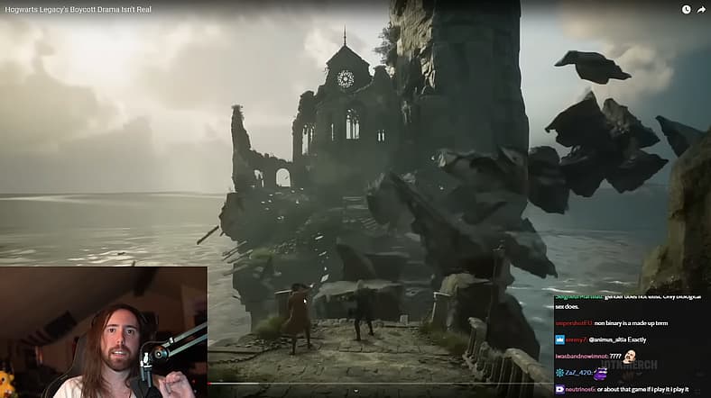 Asmongold discusses RobinGaming's video on Hogwarts Legacy boycott drama via YouTube
