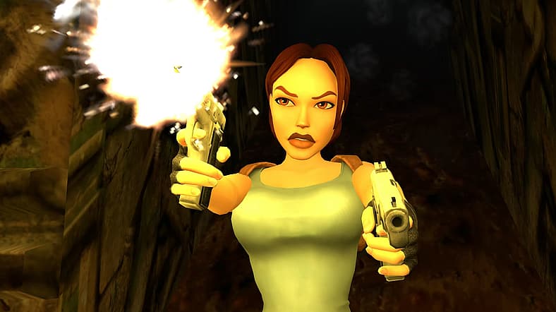 Lara Croft takes aim at Tony in Tomb Raider III: Adventures of Lara Croft Remastered (2023)