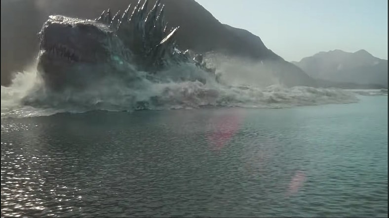 Godzilla goes for a swim in Monarch: Legacy of Monsters Season 1 Episode 6 "Terrifying Miracles" (2023), Apple TV+