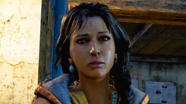 Amita (Janina Gavankar) explains the plight of her country to Ajay (James A Woods) has been in contact with the CIA in Far Cry 4 (2014), Ubisoft
