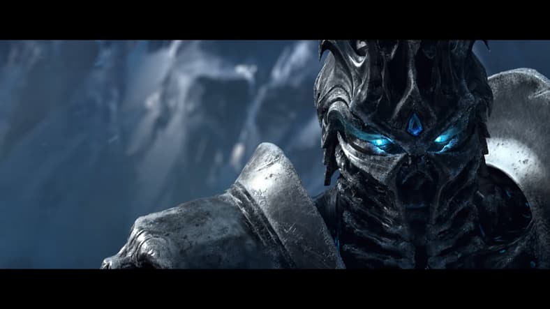Lich King Arthas (Michael McConnohie) rises from throne in World of Warcraft: Shadowlands (2020)