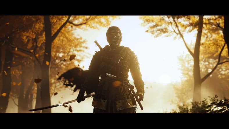 Jin Sakai (Kazuya Nakai) prepares for a fight in Ghost of Tsushima (2020), Sony Interactive Entertainment